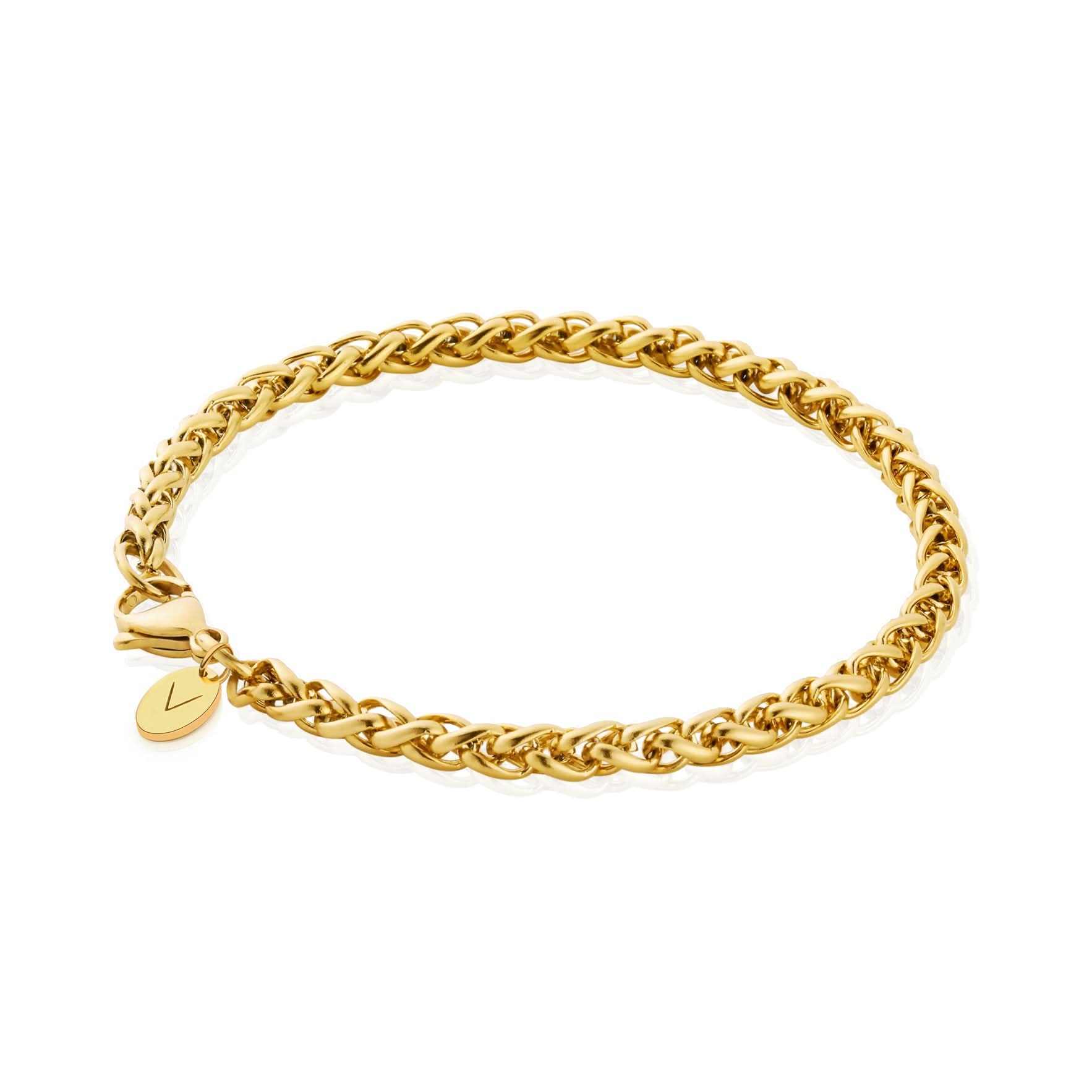 St. Christopher Gold + Rope Bracelet 5mm Gold